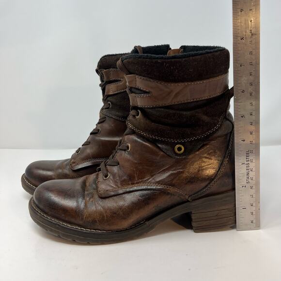 Dromedaris Boots Women's 39 Kara Chocolate Print Leather AJN19 Steam Punk - Picture 4 of 13